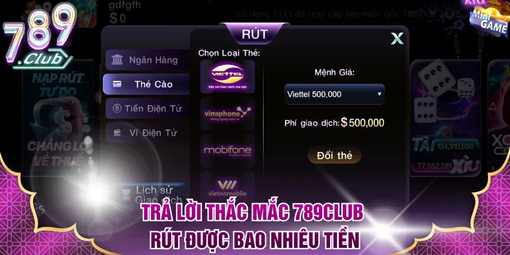 Trả lời thắc mắc 789Club rút được bao nhiêu tiền